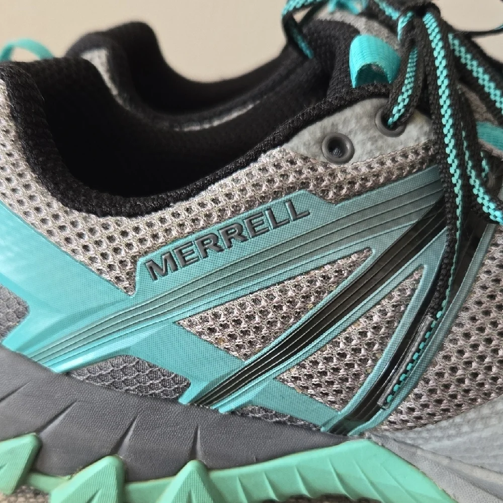 Merrell MQM Flex Women's Size 10 Gray/Teal Hiking Outdoor Athletic Lace-up Shoes